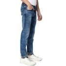Mufti Mid Blue Super Slim Fit Distressed Stretch Jeans