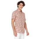 Mufti Peach & White Trellis Print Shirt