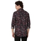 Mufti Black & Red Floral Print Shirt