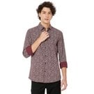 Mufti Maroon & White Floral Print Shirt