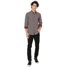 Mufti Maroon & White Floral Print Shirt