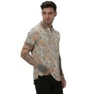 Mufti Beige & Multi Tile Print Polo T-Shirt