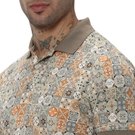 Mufti Beige & Multi Tile Print Polo T-Shirt