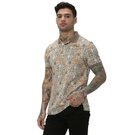 Mufti Beige & Multi Tile Print Polo T-Shirt