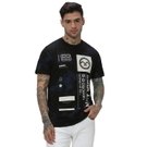 Mufti Black & Navy Graphic Print T-Shirt