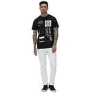 Mufti Black & Navy Graphic Print T-Shirt