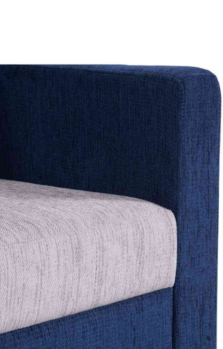 neudot Saya Sofa for Living Room | 1 Persons Sofa| Premium Fabric with Cushioned Armrest | 12 Months Warranty| Solid Wood Frame| 1 Seater in Saya Duo Blue Colour