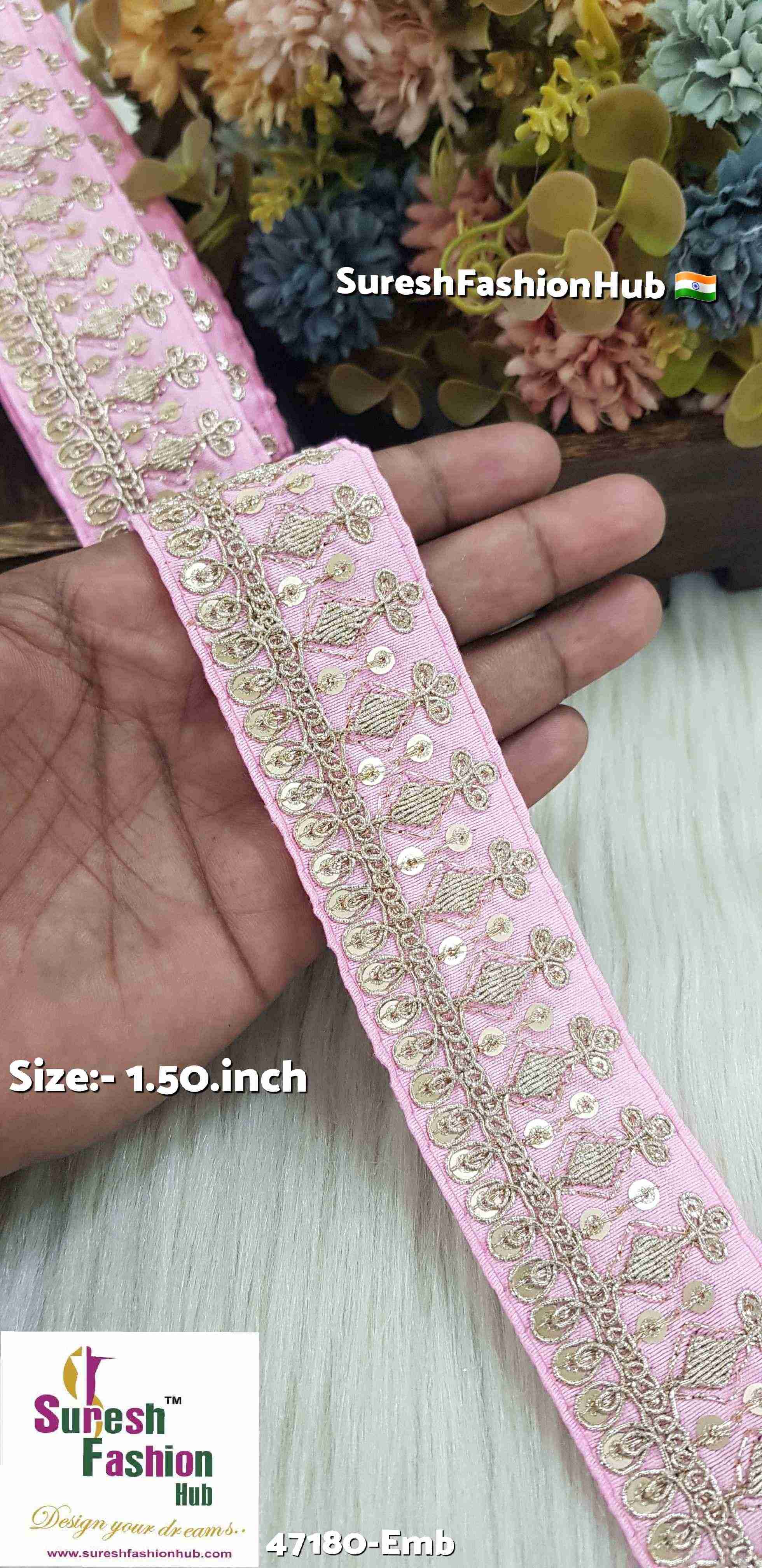 Baby Pink Royal Elegance Embroidered Lace