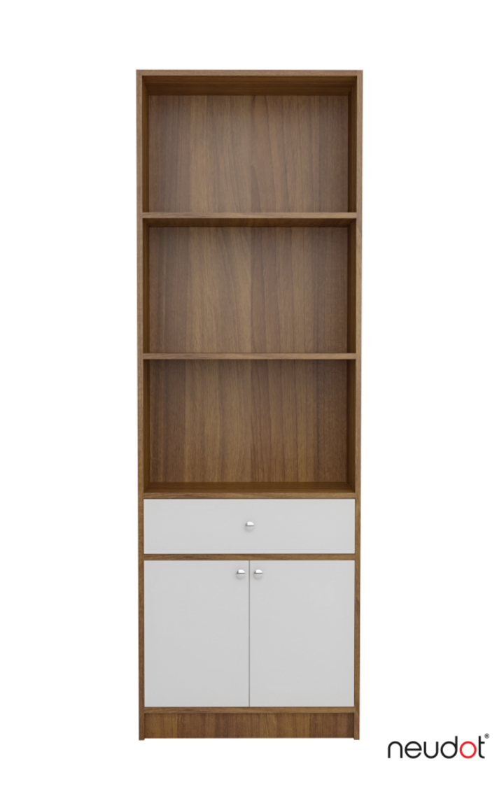 Hugo Bookshelf/Display Unit (With drawer) - Leon Teak & White