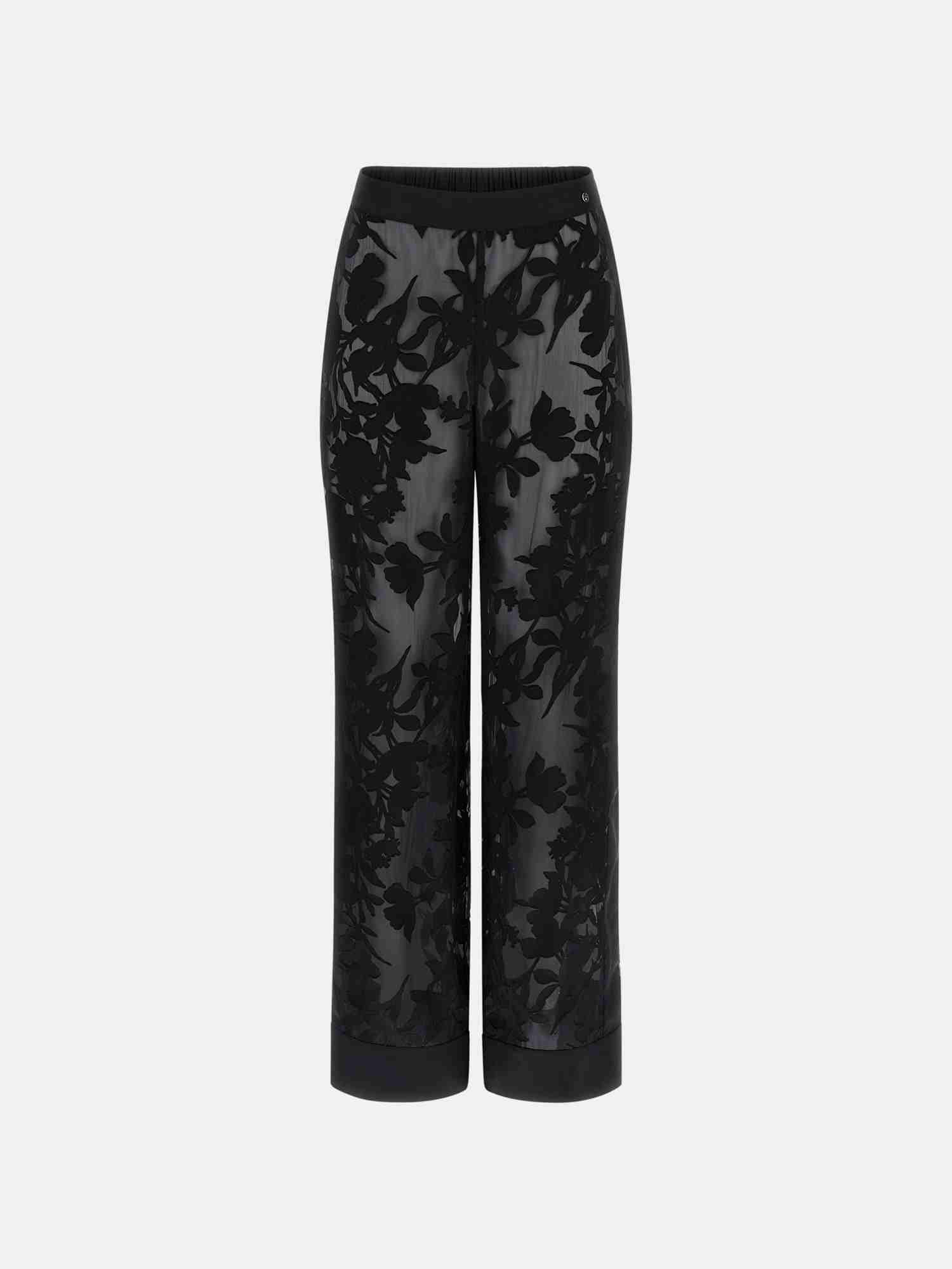 Guess Black Polyamide Solid Women Trouser