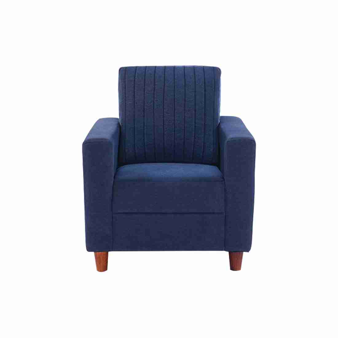 neudot Roman Sofa for Living Room |1 Person Sofa|Premium Fabric with Cushioned Armrest | Solid Wood Frame|1 Seater in Cobalt Blue Color