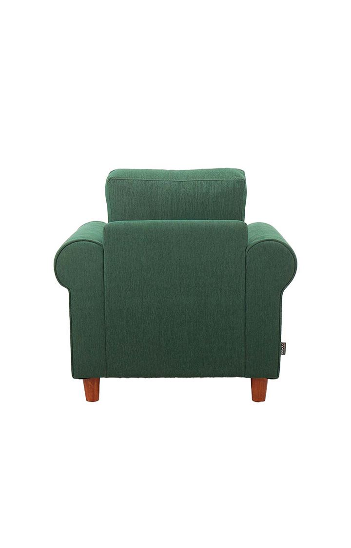 neudot Melody Sofa for Living Room |1 Person Sofa|Premium Fabric with Padded Cushioned Armrest | Solid Wood Frame|1 Seater in Castle Green Color