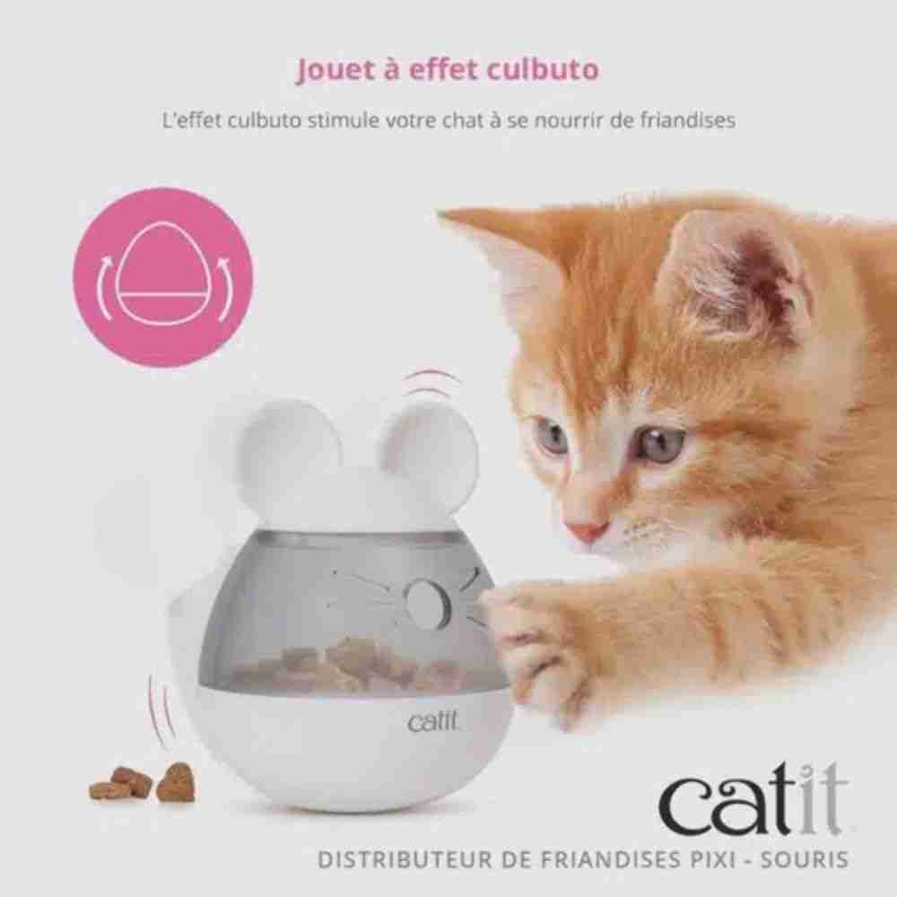 Catit PIXI Treat Dispenser, Slow feeder Interactive Toy for Cats – Mouse