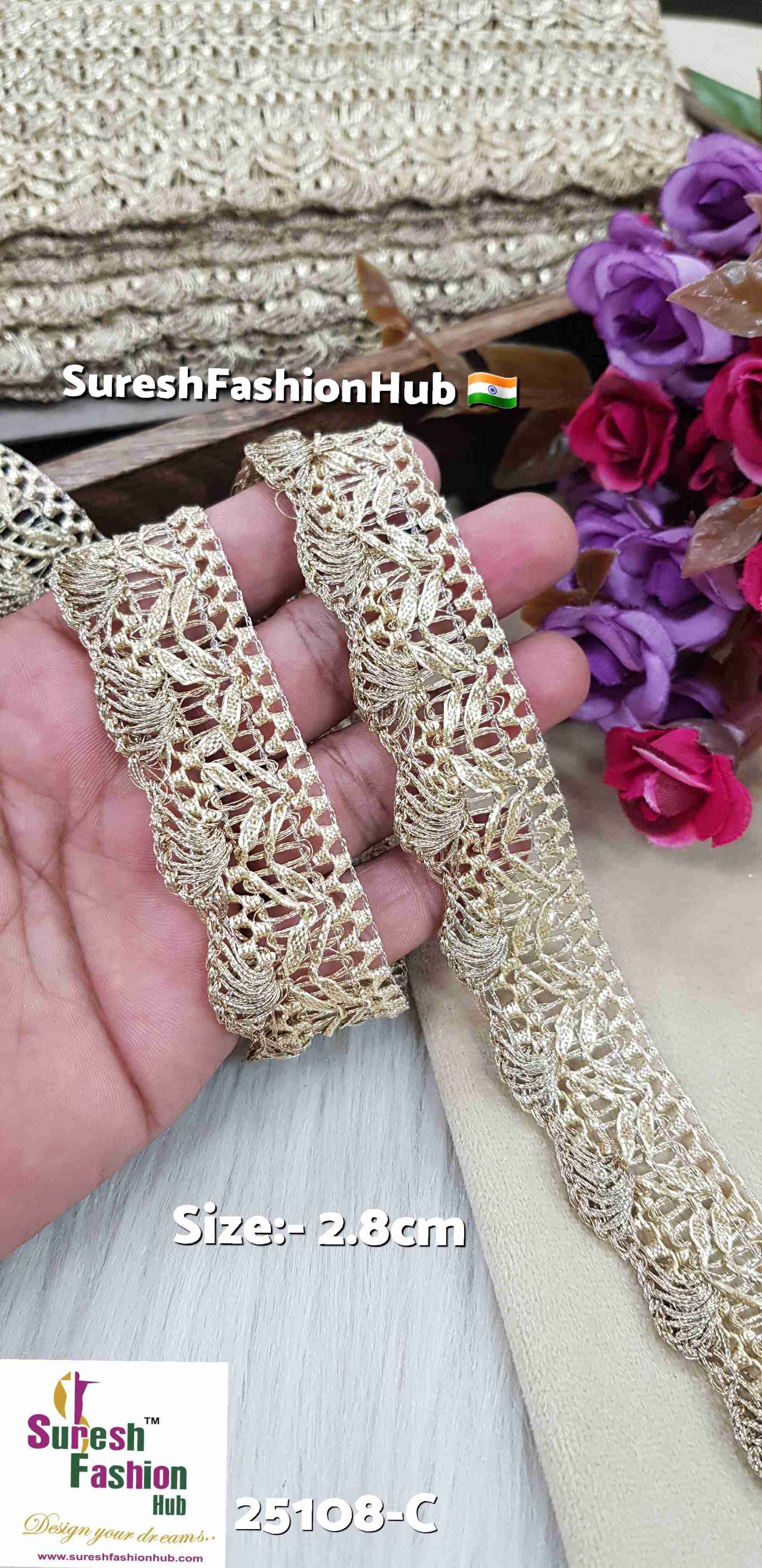 Dark Pearl Jhalar Gota & Zari Lace
