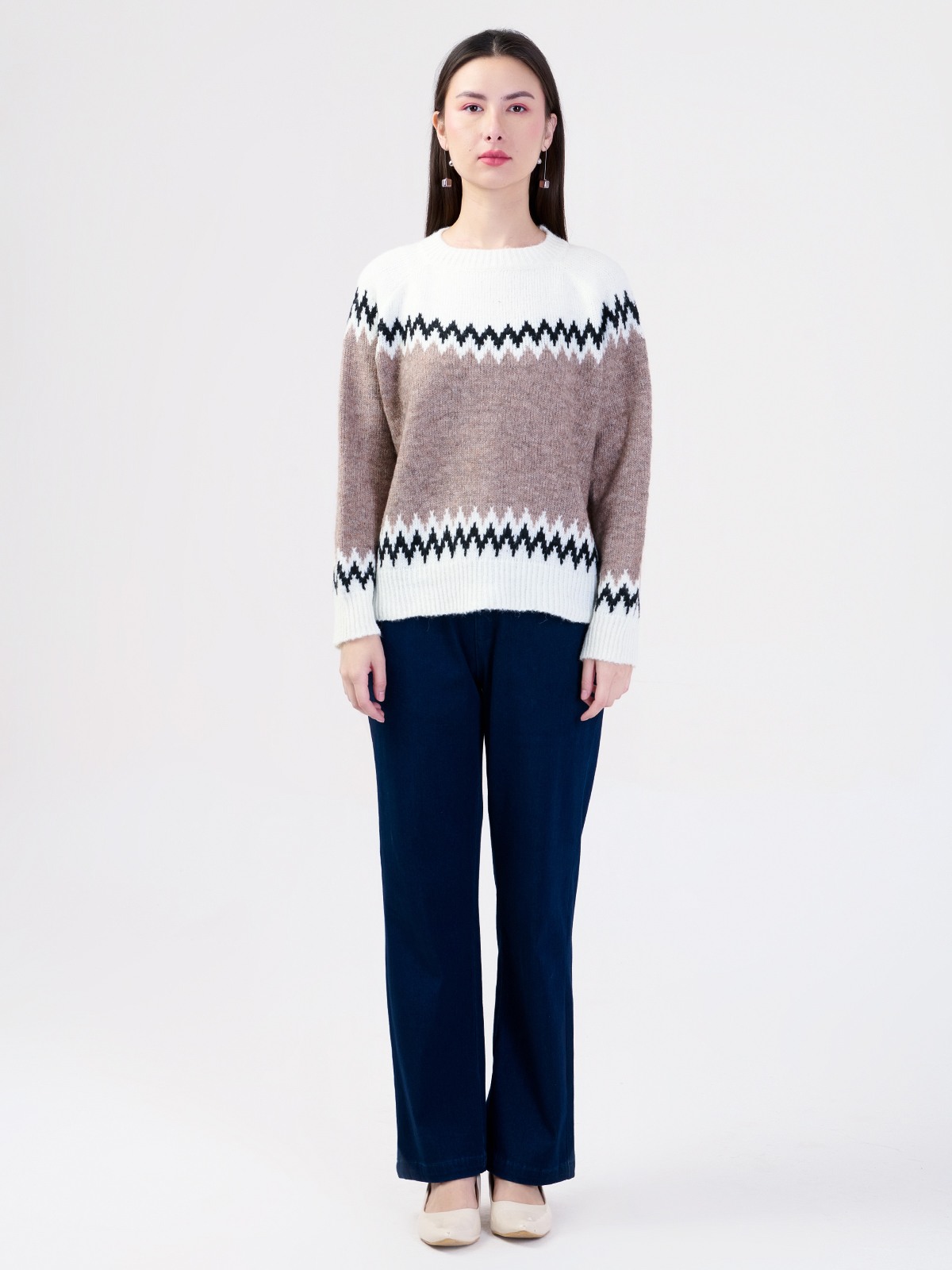 ALBION LADIES BROWN TOP (WOOLEN)