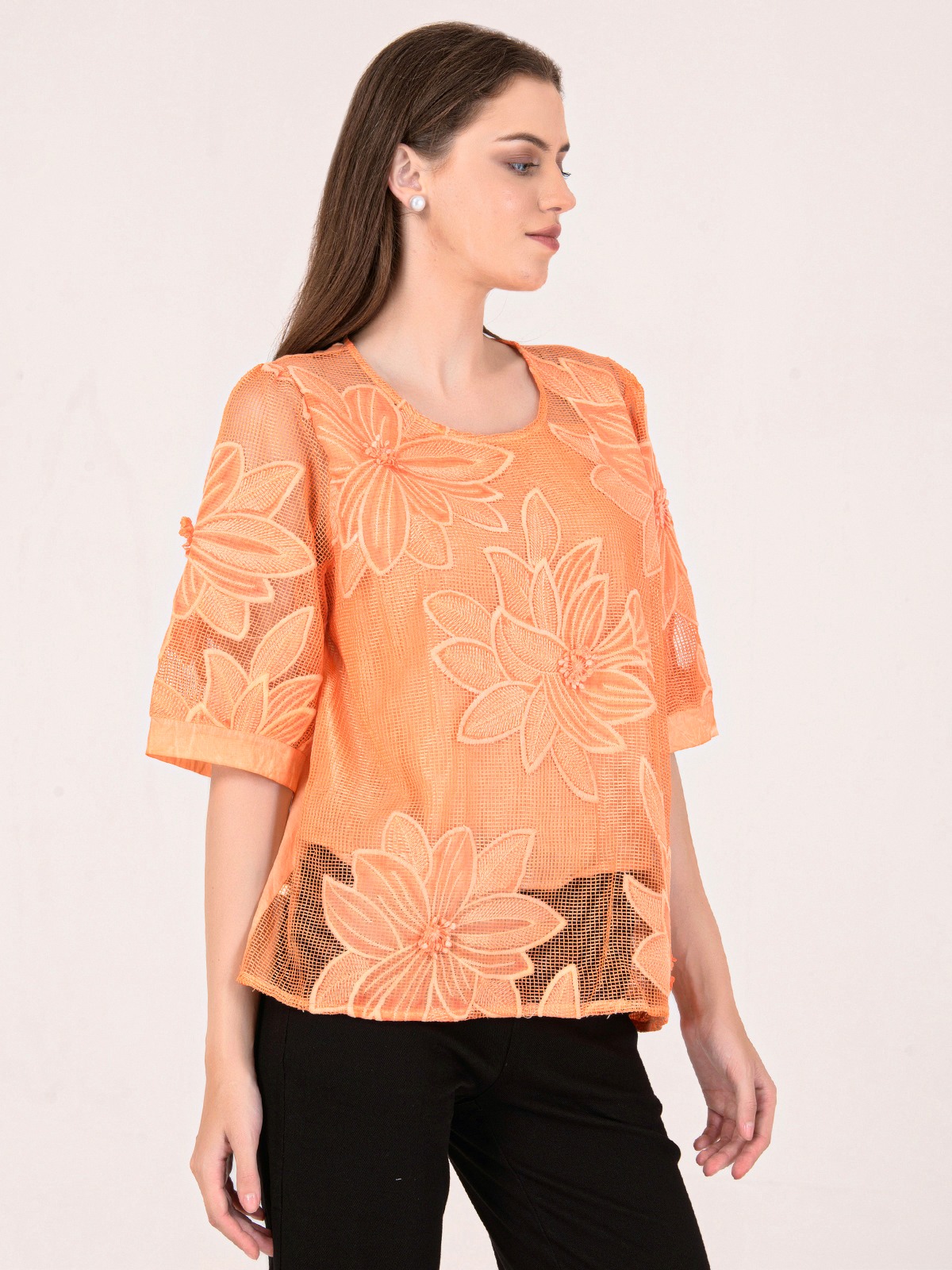 Albion Women Orange Smart Top