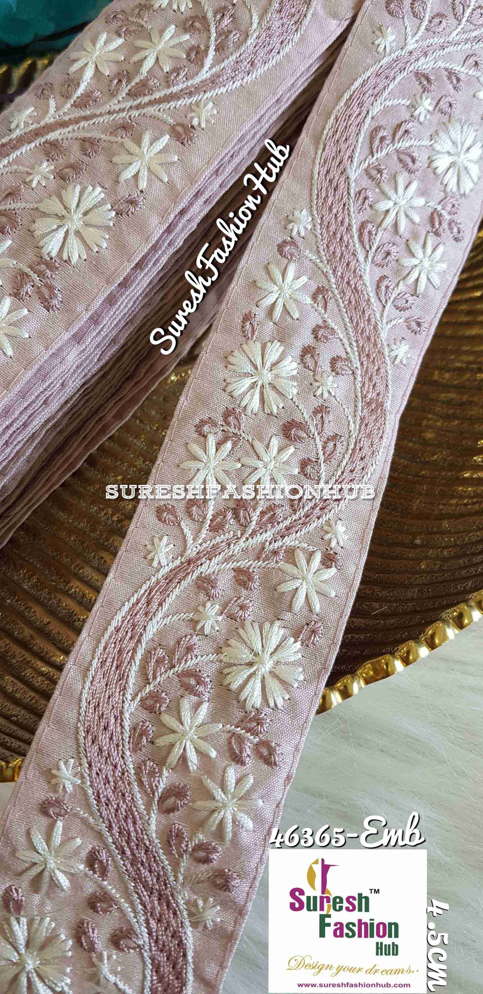 Lavender Threads Embroidered Fancy Trim