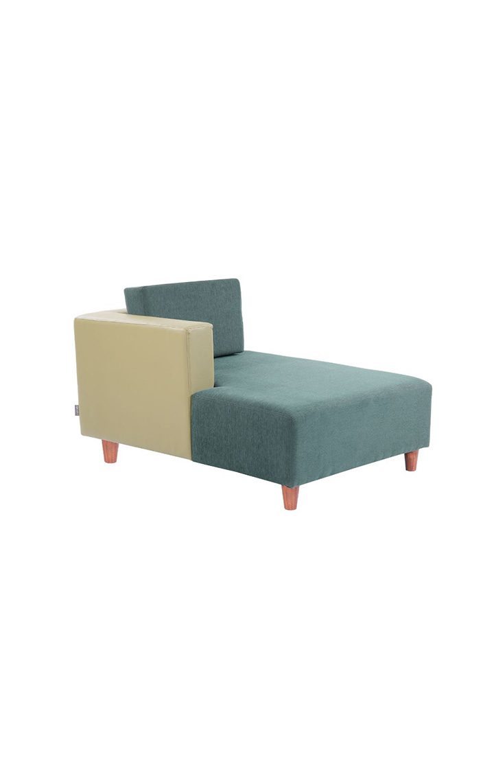 neudot Hailey Duet Fabric 1 Seater RHS Lounger in Castle Green Colour