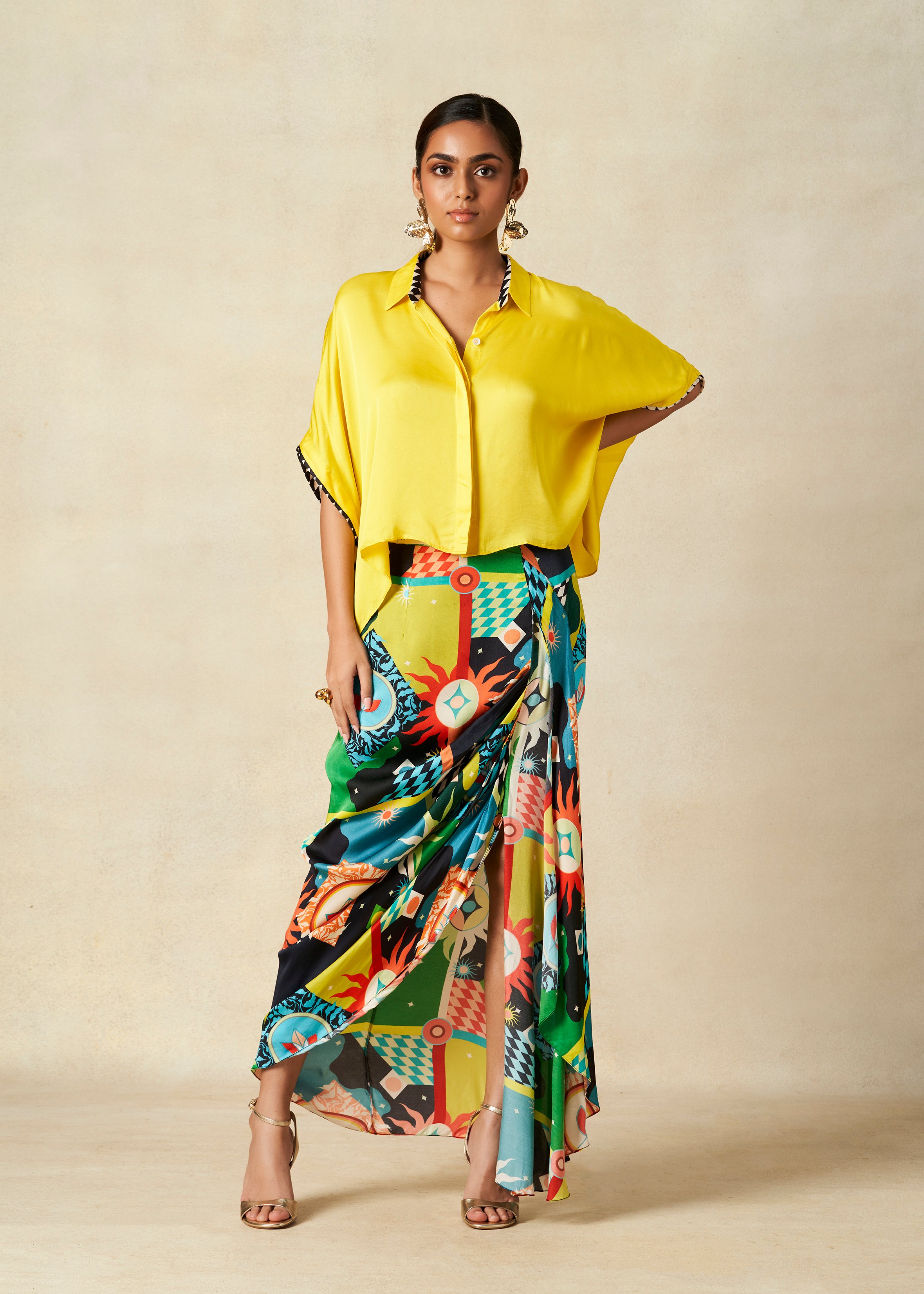 Printed Pleated Skirt
