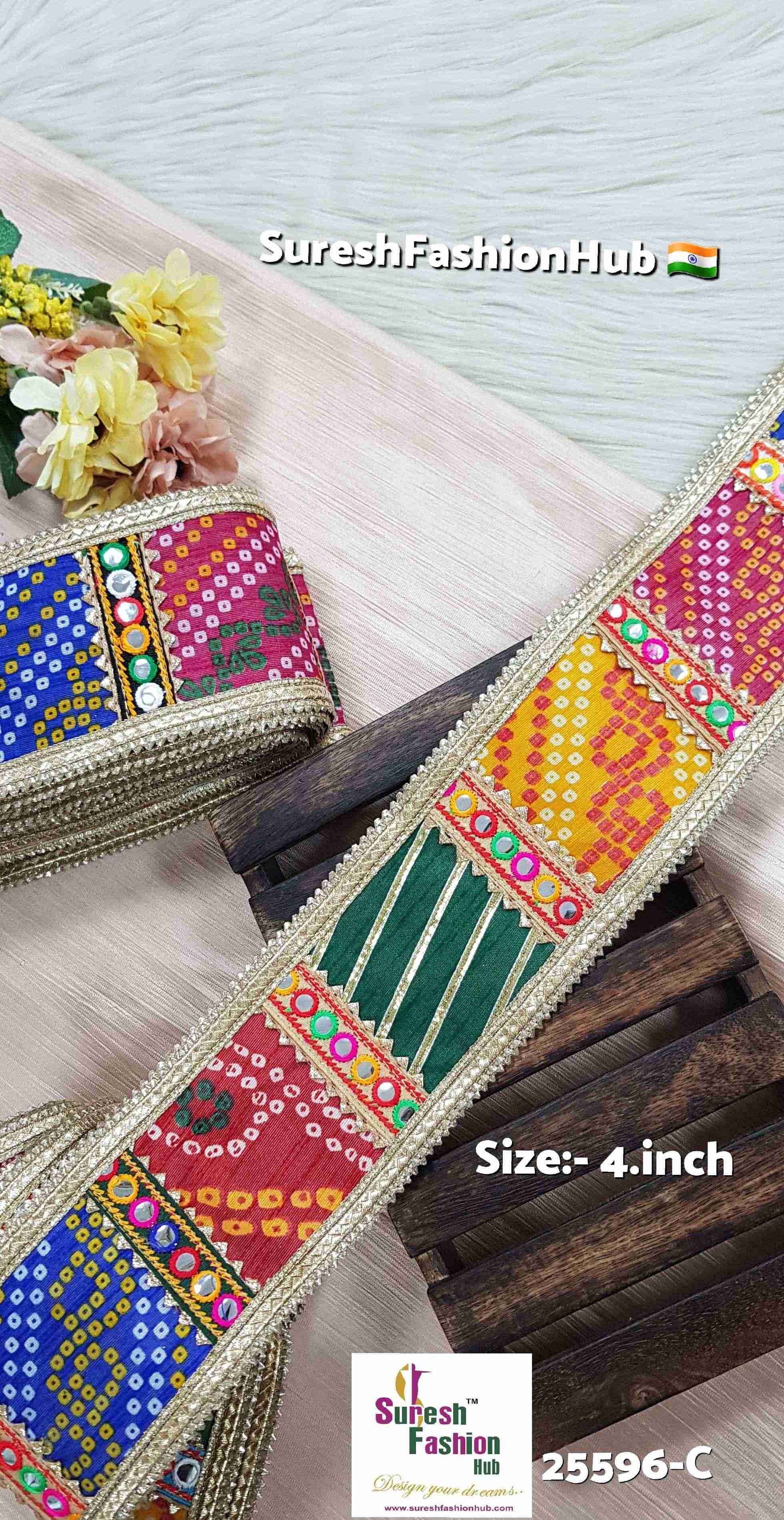 Khichdi Bandhani Jhalar Lace