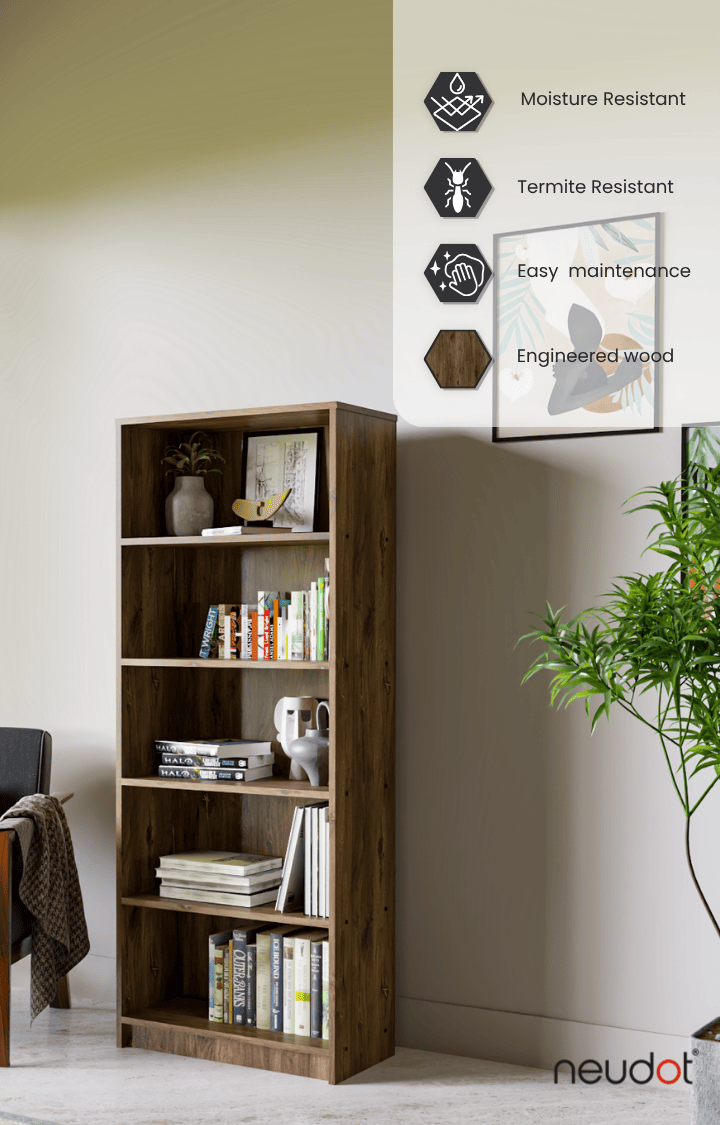 Bravo Bookshelf - Western Oak Finish