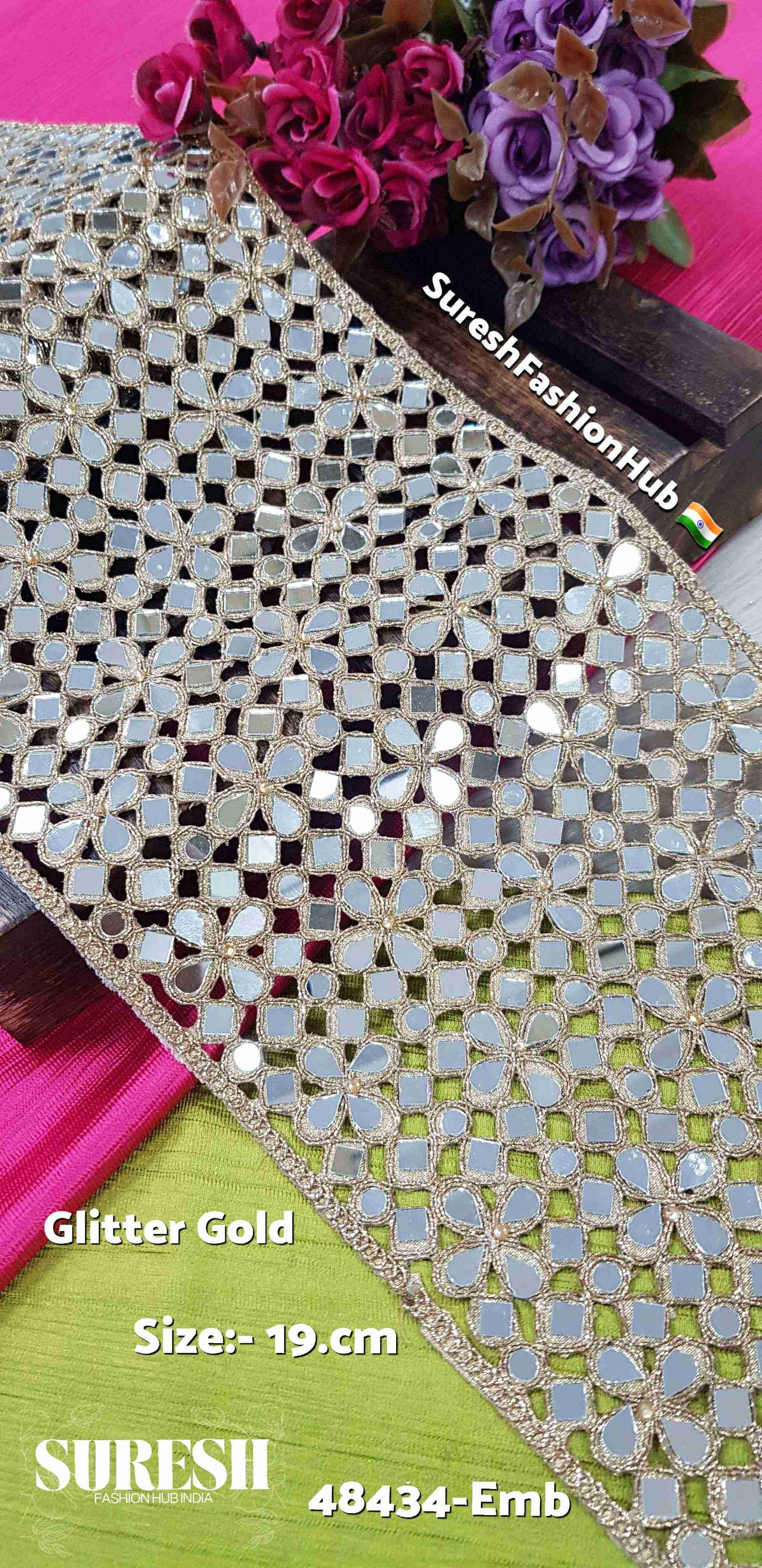 Golden Glitter Luxe Mirror Lace – 48434-Emb