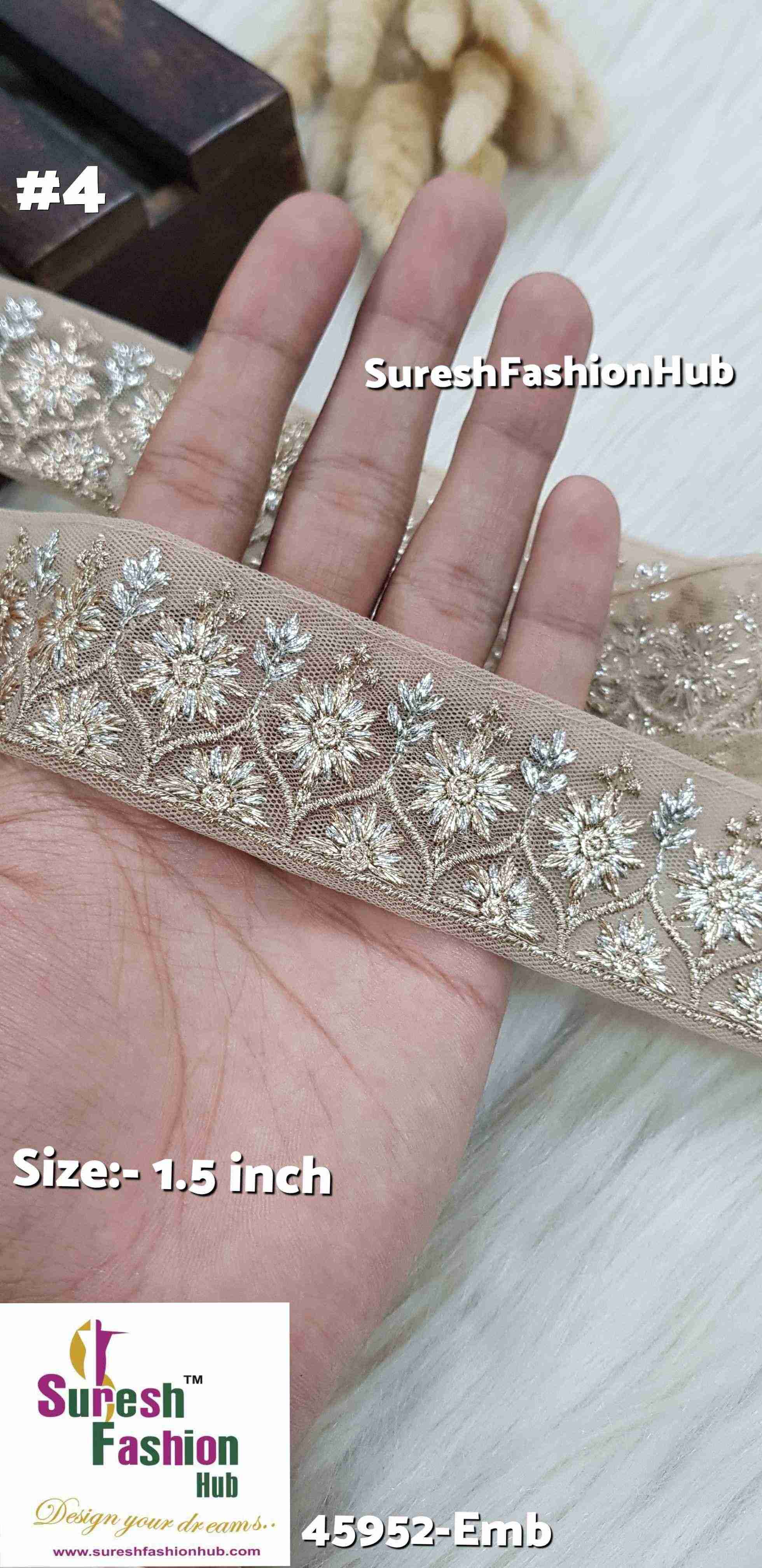 Opulent Silver + Gold Mix Badla Embroidered Lace Roll