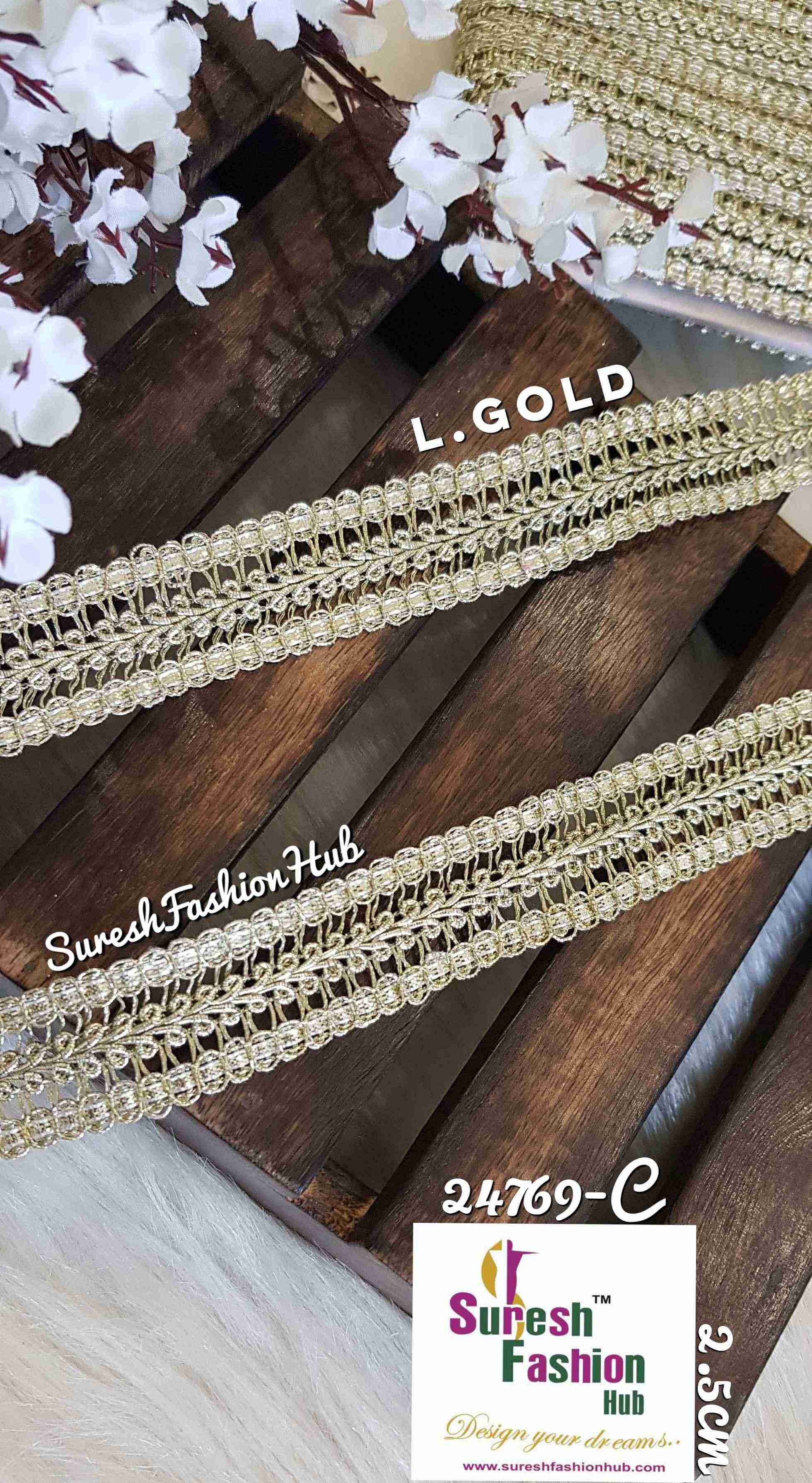 Very Intricate Light Gold Color Designer Trim