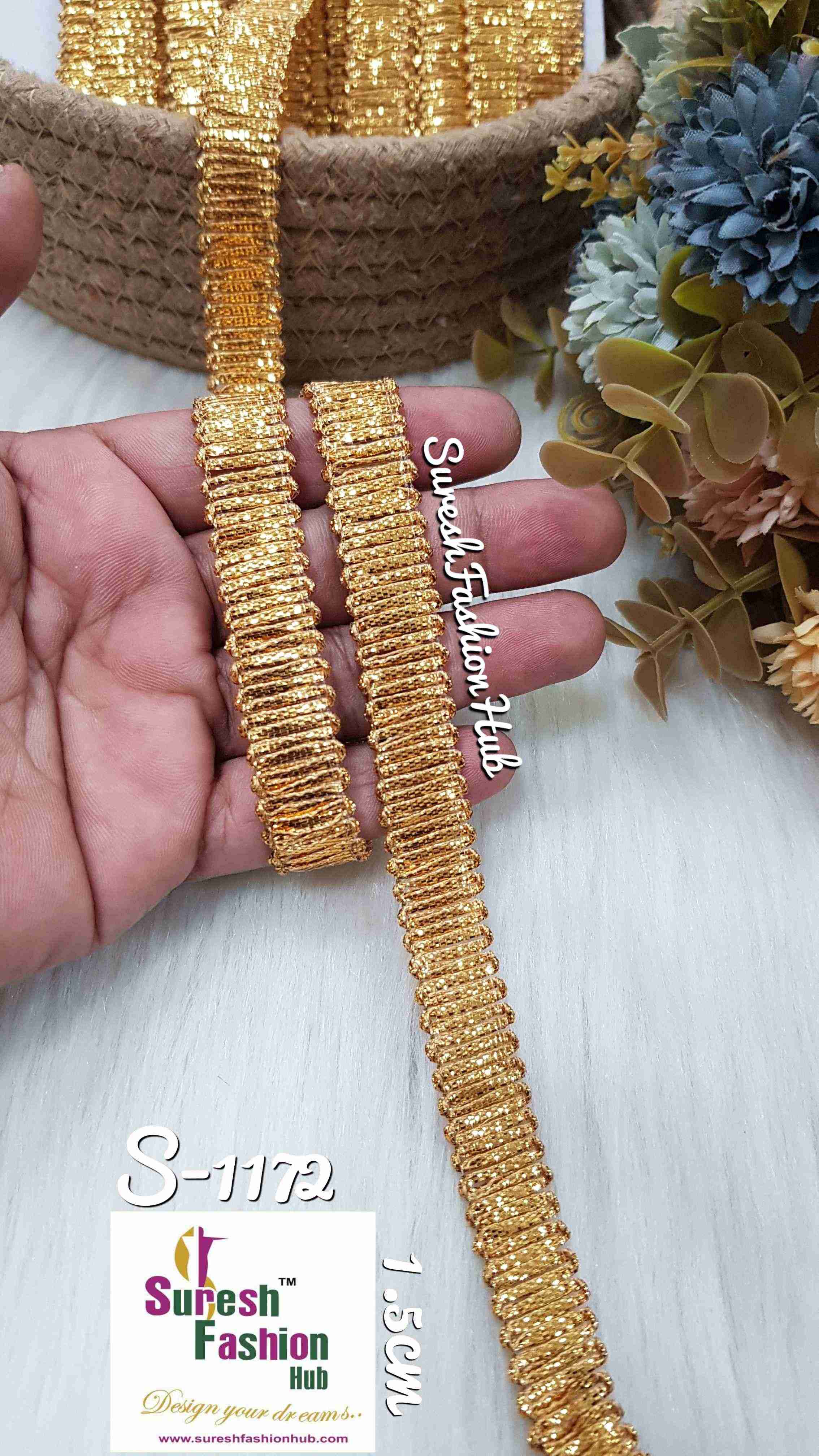 Golden Zari Sparkle Lace