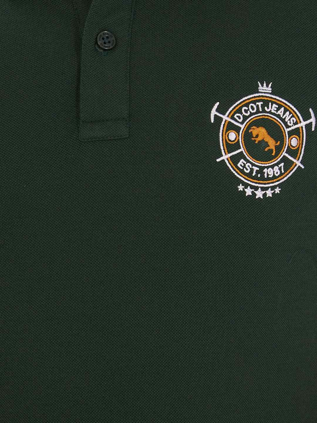 D'cot by Donear Men's Green Cotton T-Shirts