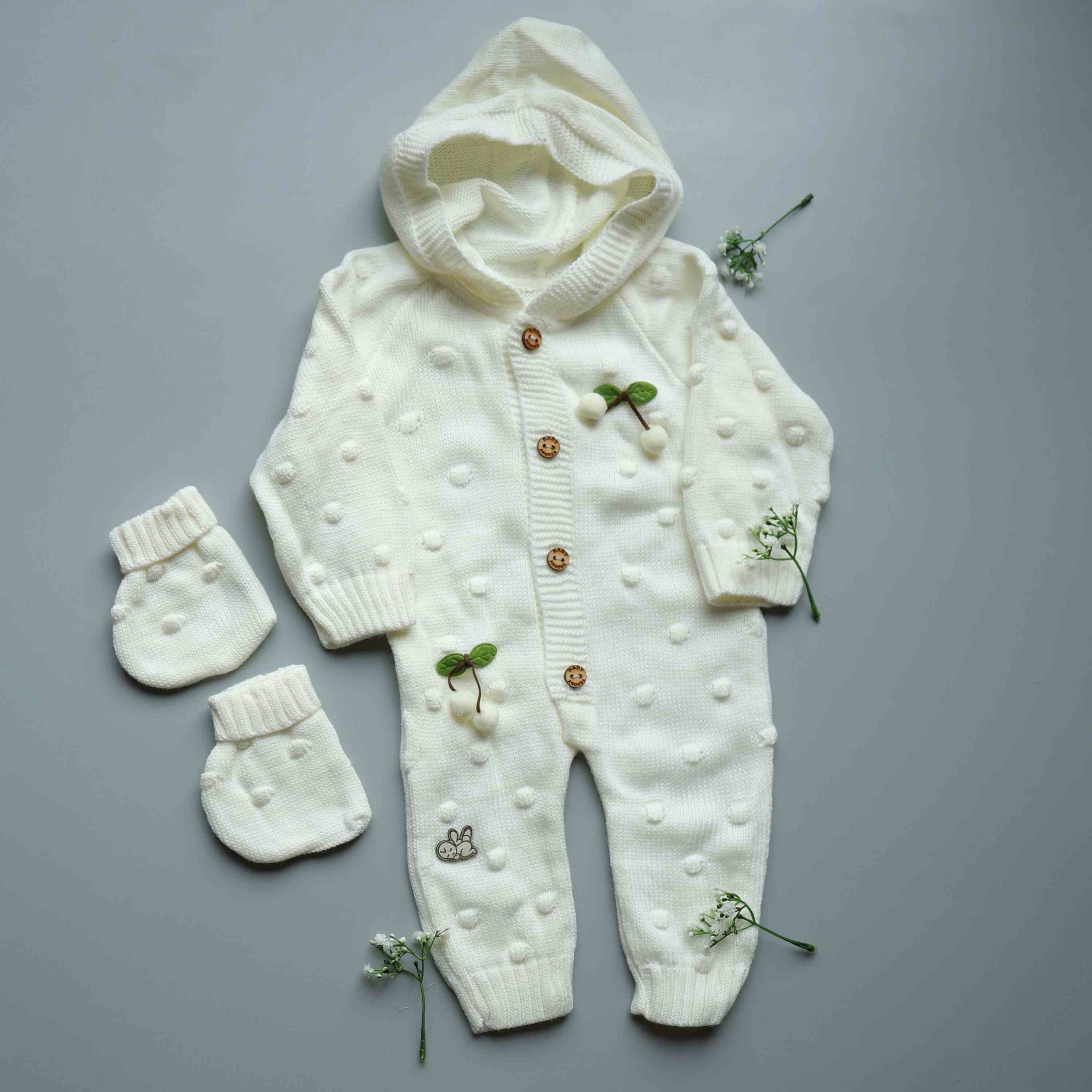 Snow Cherry Knitted Winter Jumpsuit