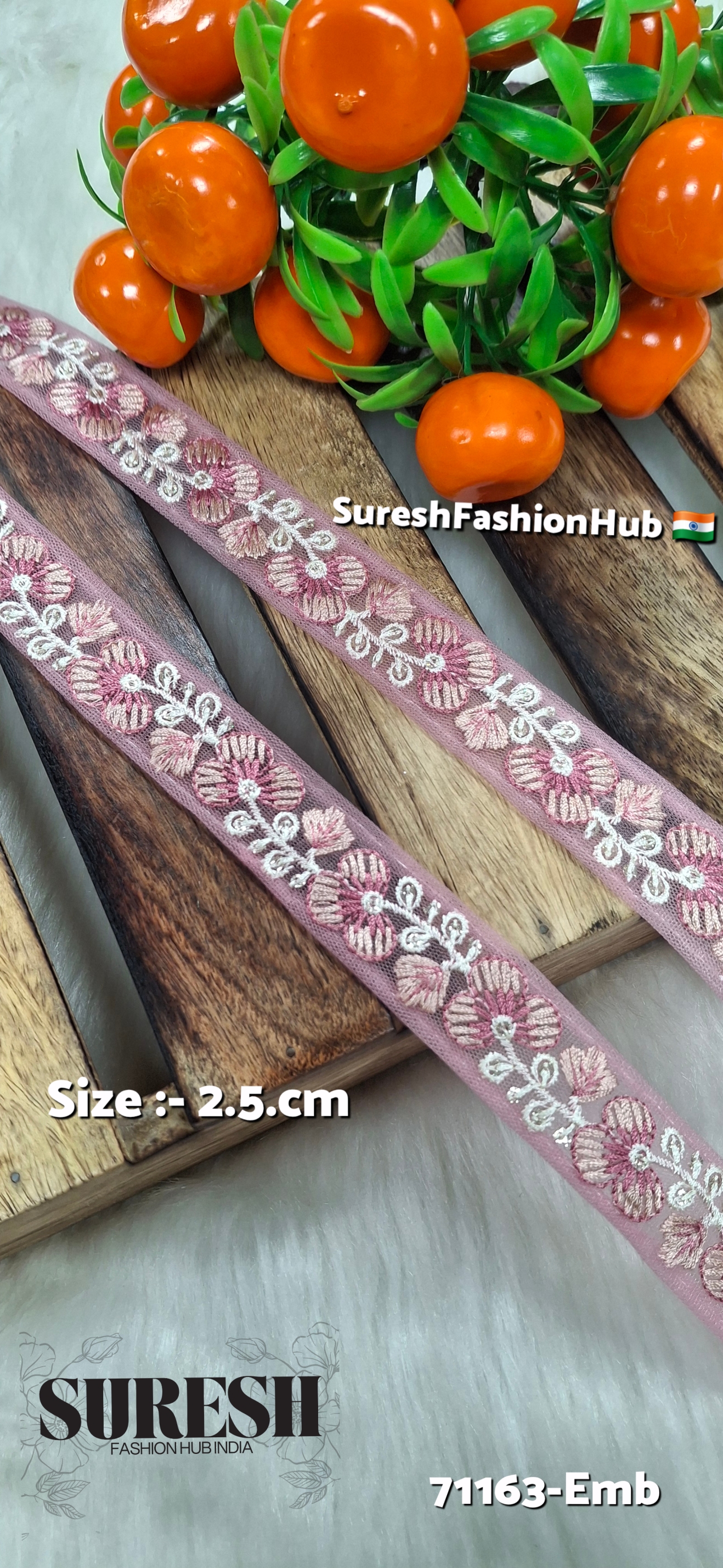 Floral Thread Embroidery Lace – Gajri | 71163-Emb