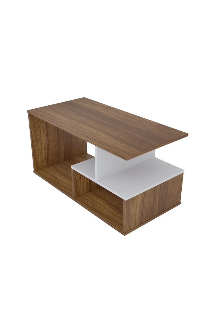 NEUDOT BATIAN Engineered Wood Coffee Table | Centre Table with Storage for Drawing Rooming, Living Room and Office (Finish Color - Teak)
