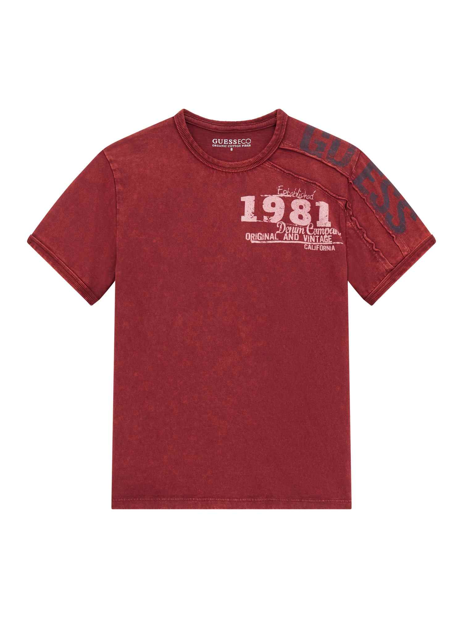 Guess Red Cotton Print Boys Tshirt