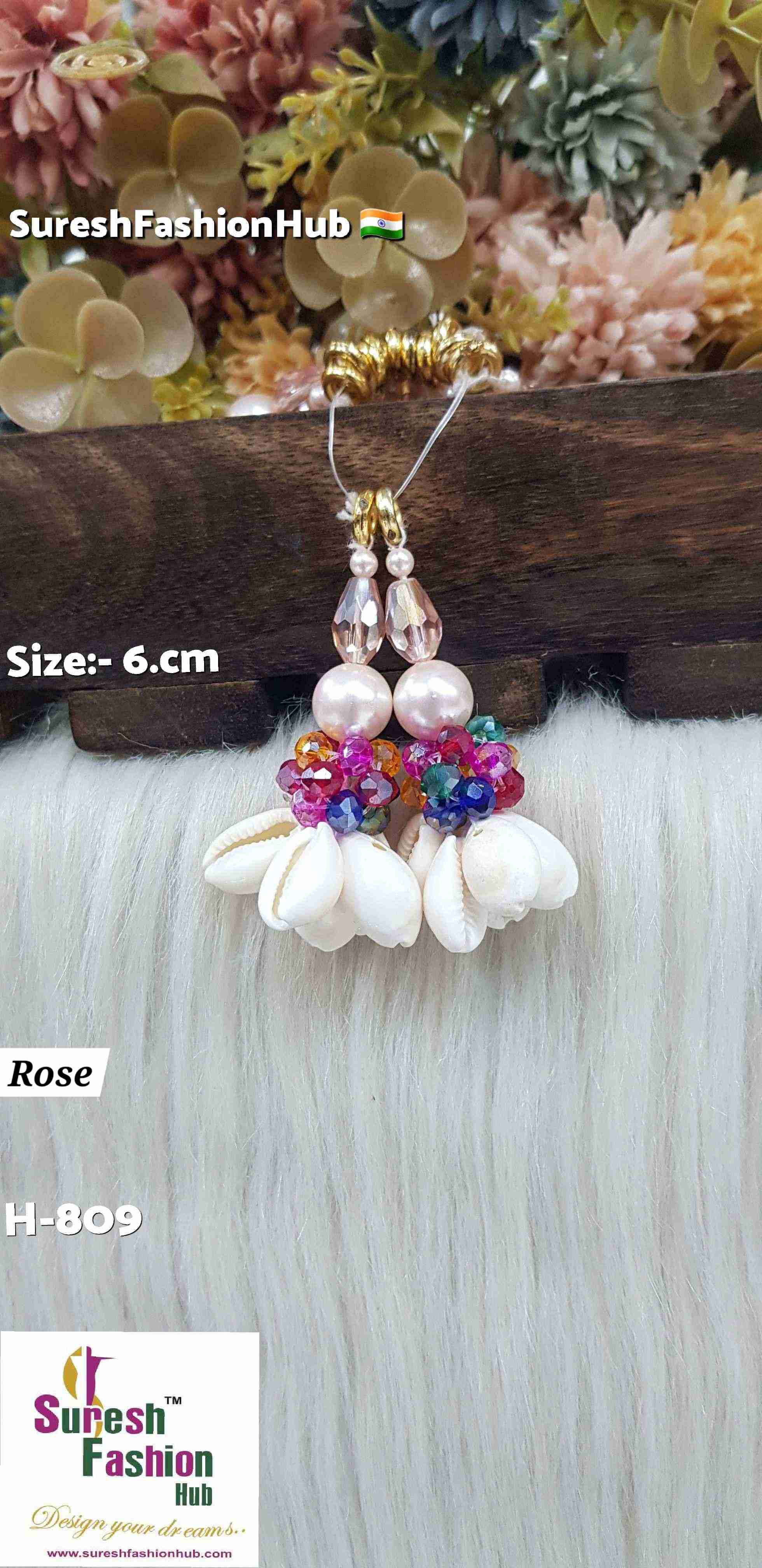 Rose Crystal Pearl Shell Tassel