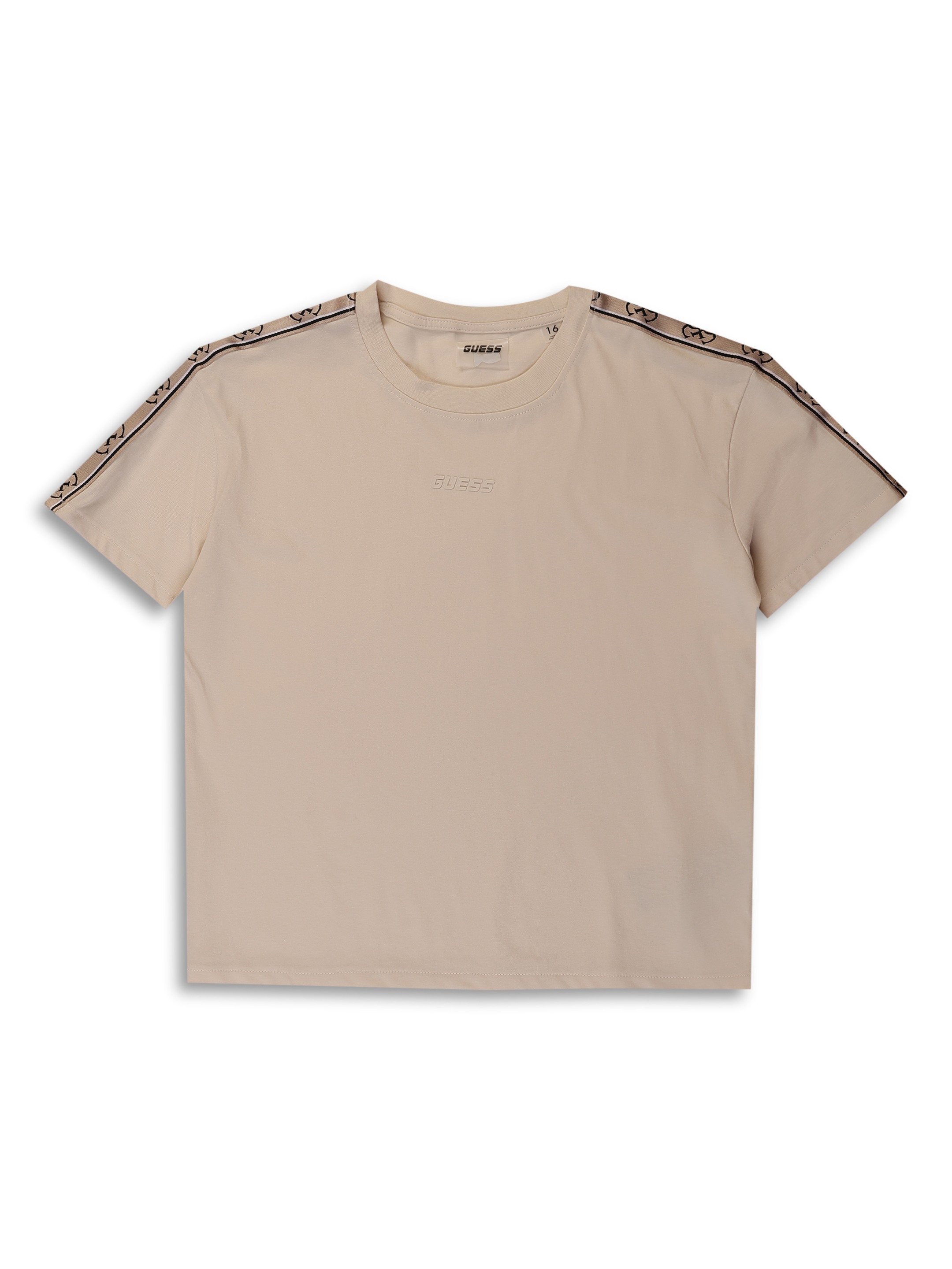 Guess Beige Cotton Solid GIRLS T-Shirts