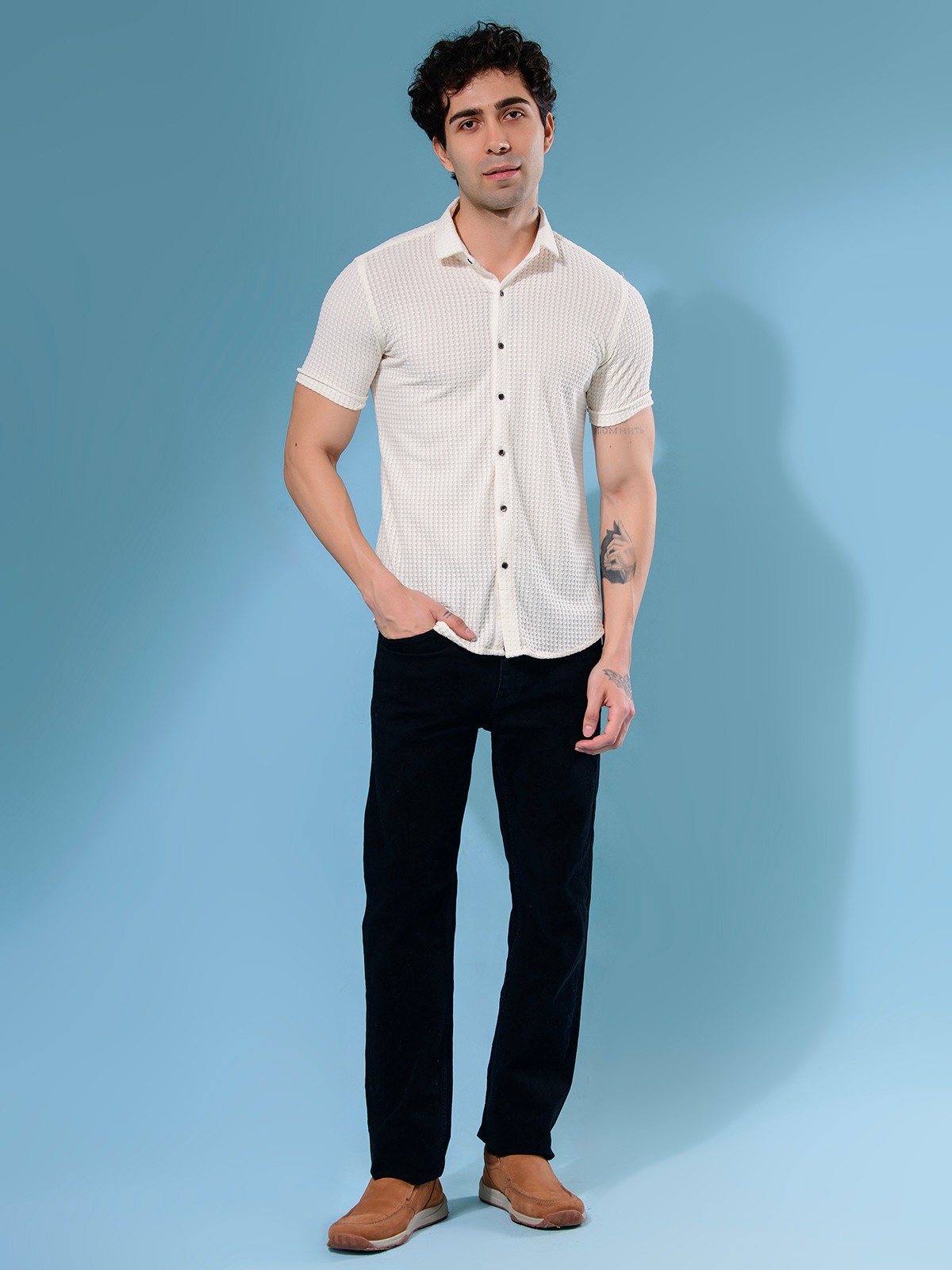 ALBION MENS NEW GARAGE 4 (CREAM) SHIRT