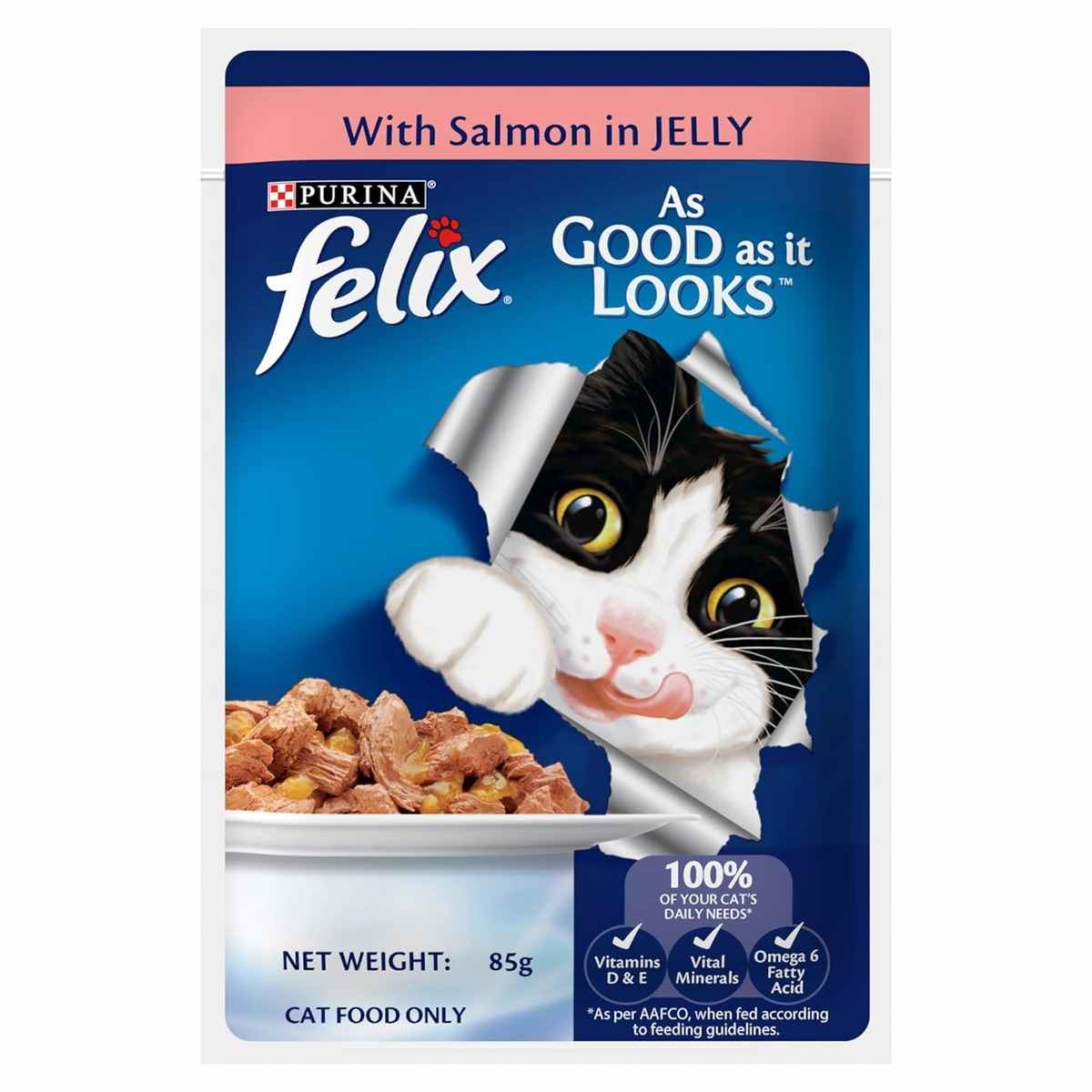 Purina Felix Salmon in Jelly Wet Cat Food - 85gm