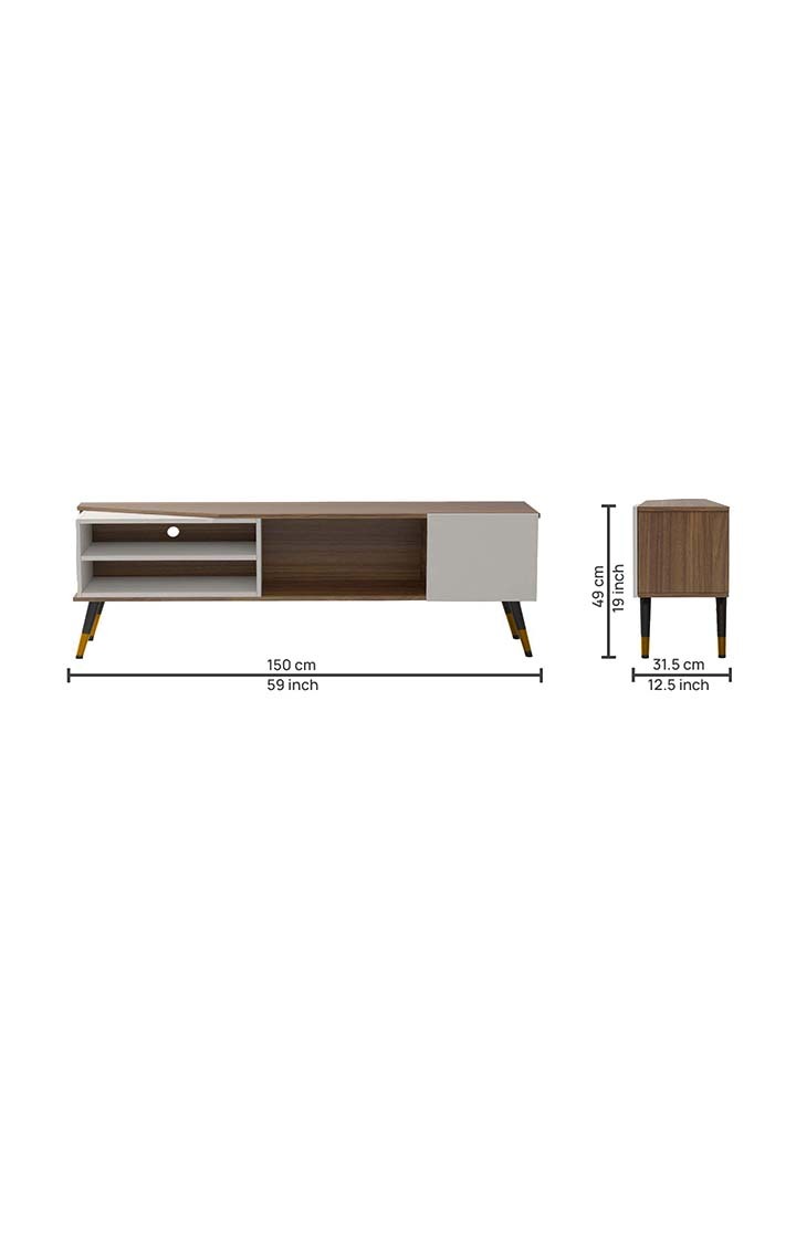 Brave Tv Unit | Tv Stand for Living Room | Home Entertainment Unit | Tv Console for Bedroom, 1 Year Warranty - Vloga Oak Finish
