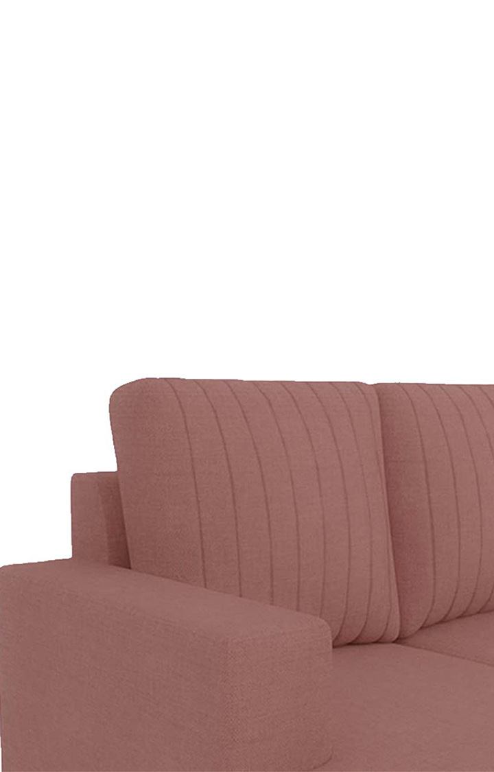 neudot Roman LHS Sectional Sofa for Living Room |6 Person Sofa|Premium Fabric with Cushioned Armrest | Solid Wood Frame|6 Seater in Ceramic Pink Color