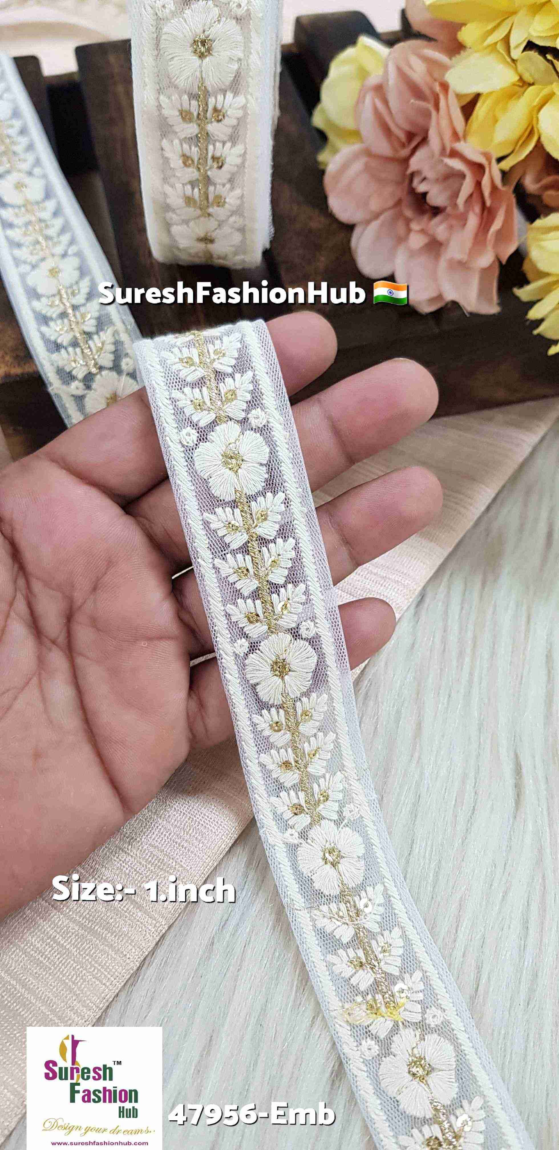 Gold Lakhnavi Floral Lace