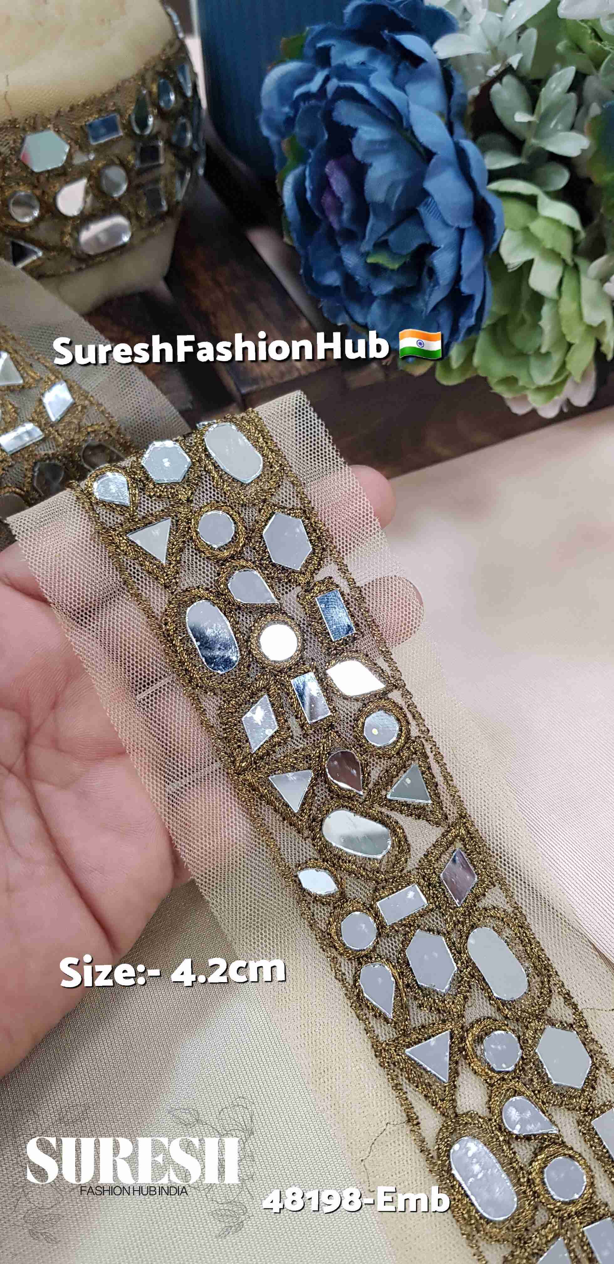 Geometric Elegance Antique Matt Mirror Lace