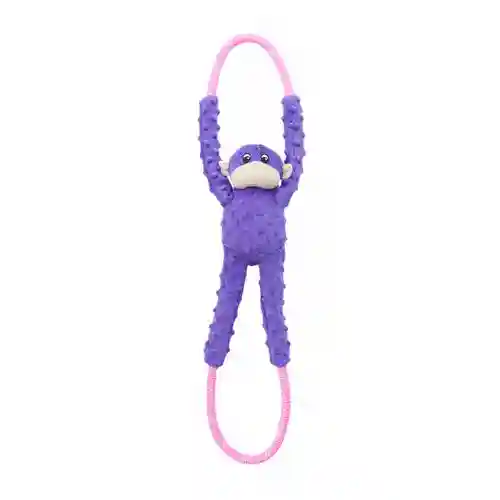 Zippy Paws Rope Tugz Monkey Plush Toy for Dogs, Purple
