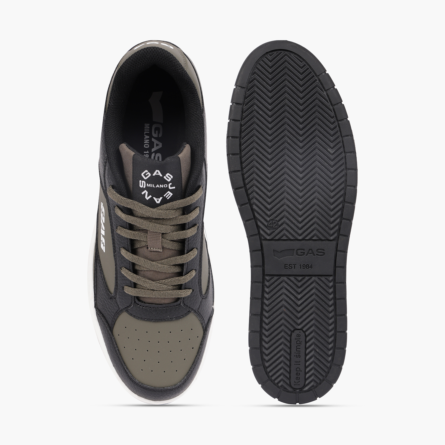Men Pulse X Olive Black Sneakers