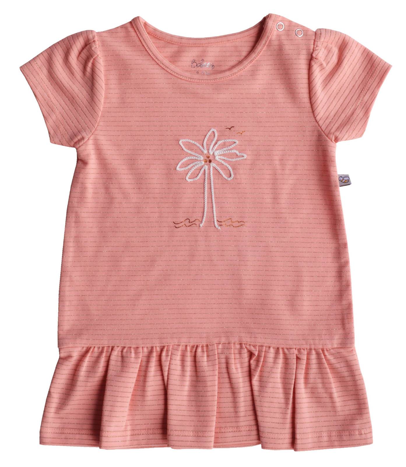 Baby Girls Short Sleeves Tutu Dress,Color-Peach Lurex