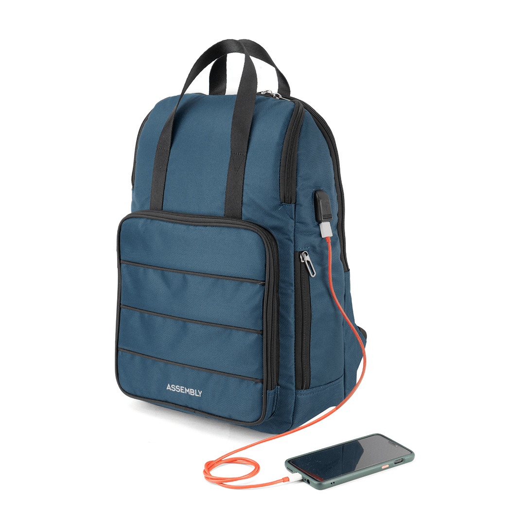 Blue Laptop Backpack (USB Charging Port) | Premium Office Laptop Bag for Men/Women
