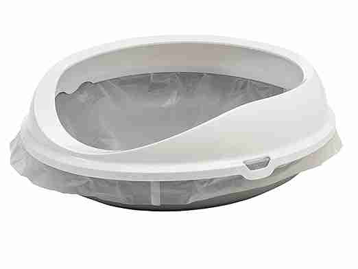 Savic Figaro Oval Cat Litter Tray + Rim - Cold Grey - 22 Inch