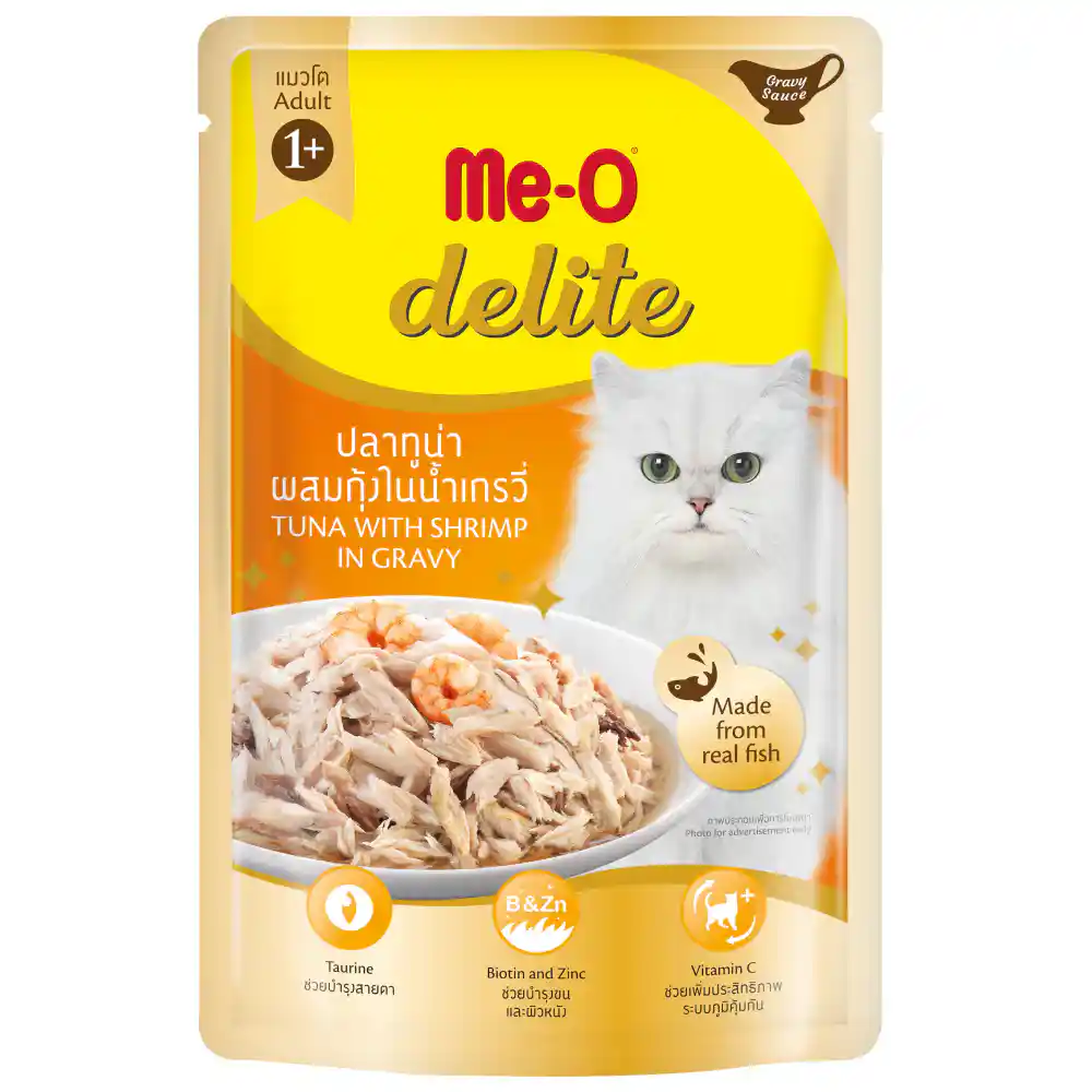 Me-O Delite Tuna & Shrimp in Gravy Cat Wet Food, 70g