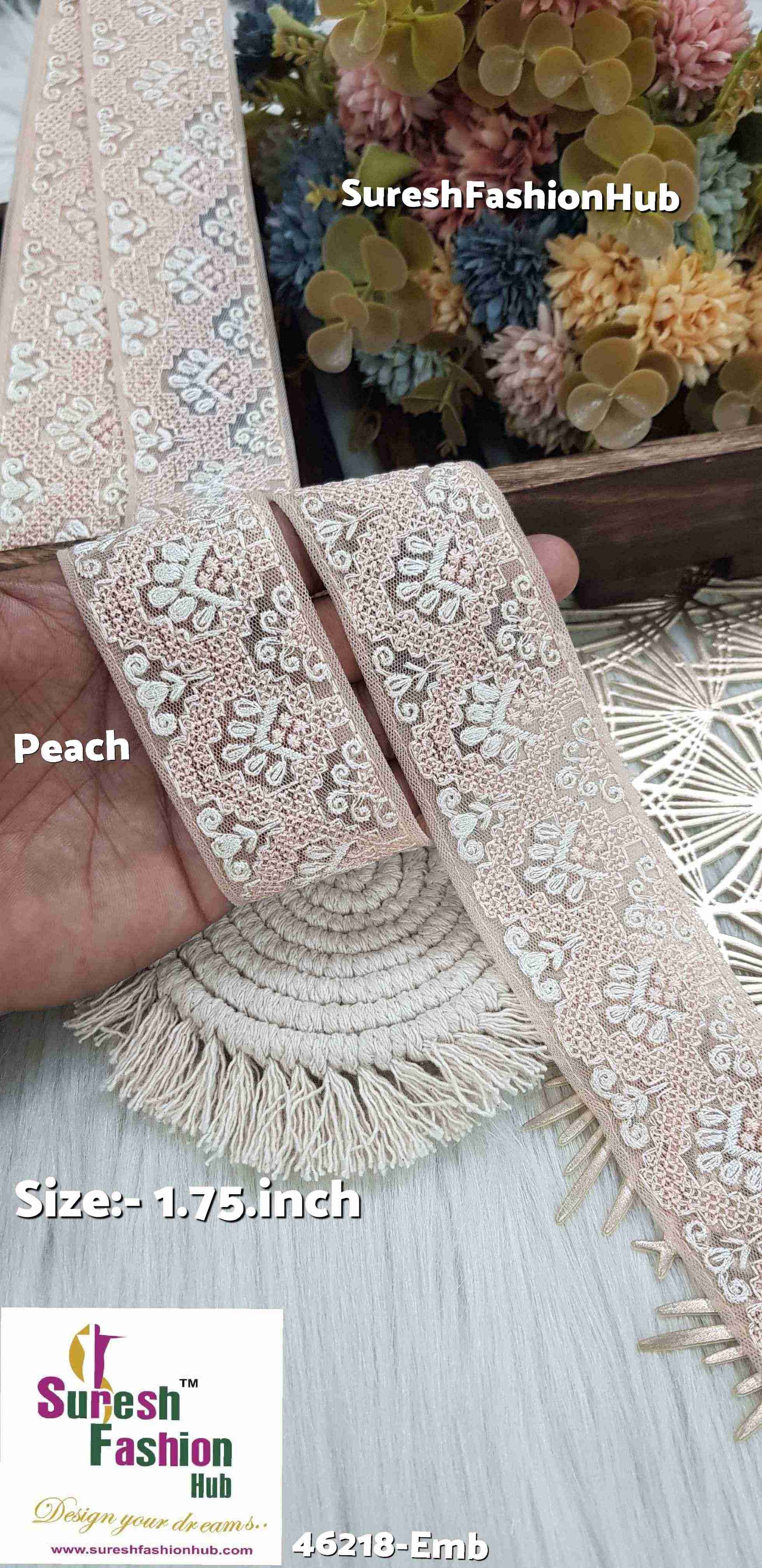 Certainly! Here are some ALT text suggestions that incorporate a variety of keywords to help improve your visibility on Google:  1. "Navratri Banarasi Laces - Traditional Indian Festive Laces" 2. "Golden Silver Banarasi Lace - Elegant Metallic Trims for Garments" 3. "Cutwork Banarasi Laces - Intricate Openwork Designs"