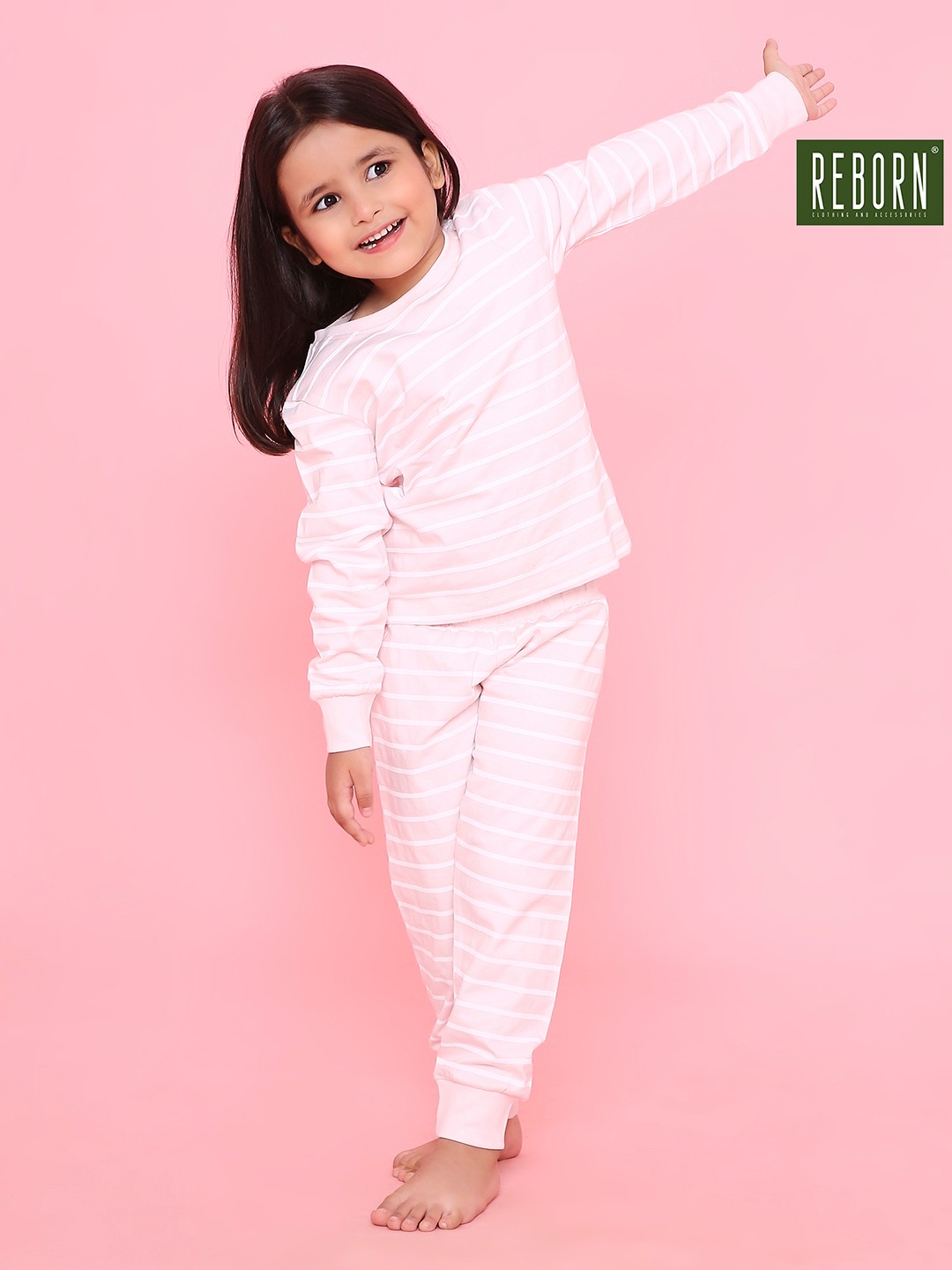 Girls- 2 piece printed cotton jogger lounge set